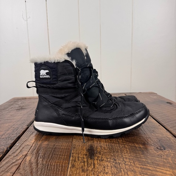 Sorel Shoes - Sorel Whitney Women’s Waterproof Black Winter Boots Faux Fur Lined Size 8